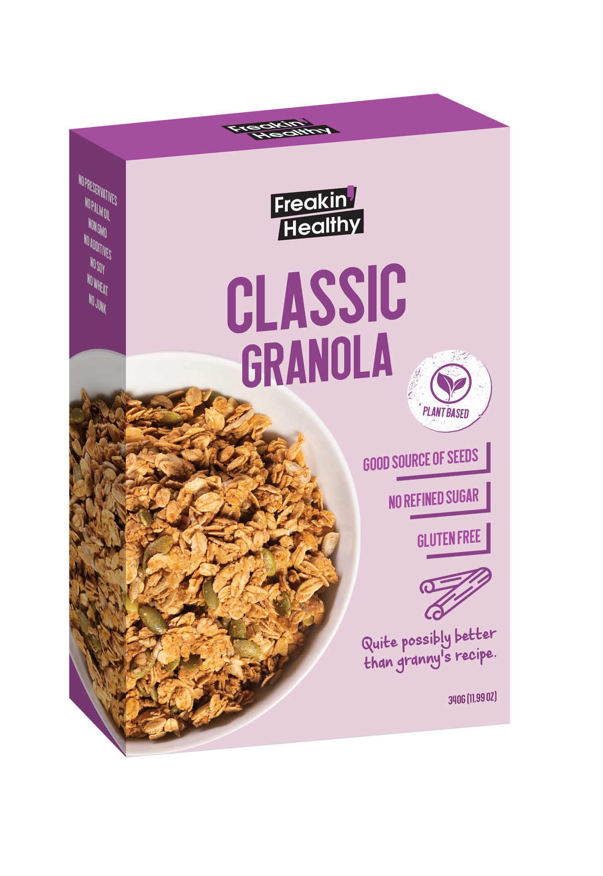 FREAKIN HEALTHY CLASSIC GRANOLA 340G (CASE OF 8 PACKETS)