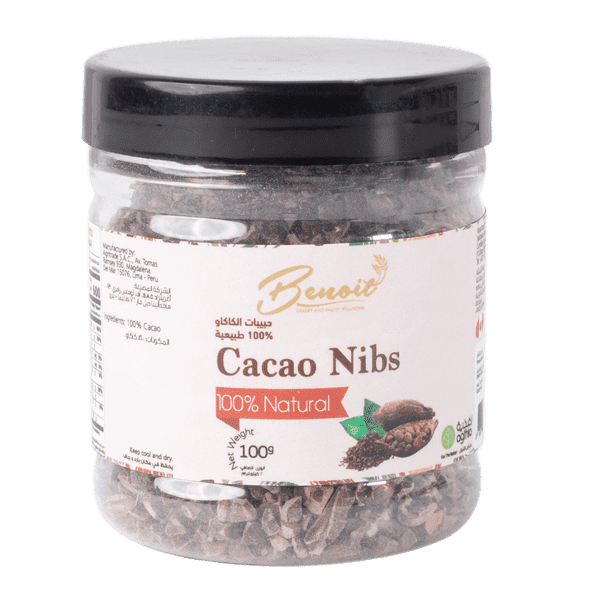 BENOIT-OTHER RAW MATERIAL COCOA NIBS, 100% COCOA 100G JAR (CASE OF 10 JARS)